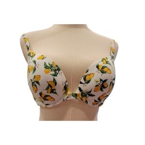 NWOT Victoria Secret Lemon Push Up Swim Bikini Top 36C